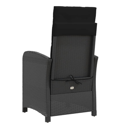 Caféset med dynor 3 delar svart konstrotting