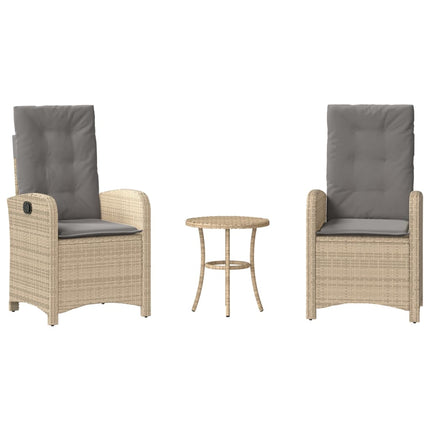 Bistrogrupp med dynor 3 delar mixbeige konstrotting