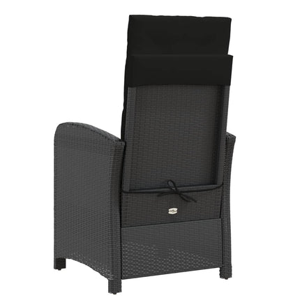Caféset med dynor 3 delar svart konstrotting