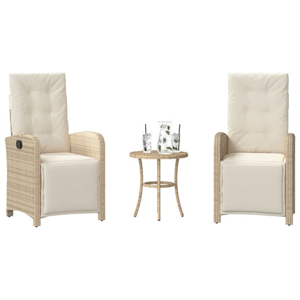 Bistrogrupp med dynor 3 delar beige konstrotting