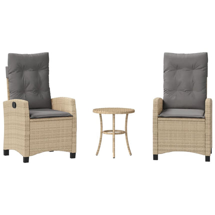 Bistrogrupp med dynor 3 delar mixbeige konstrotting