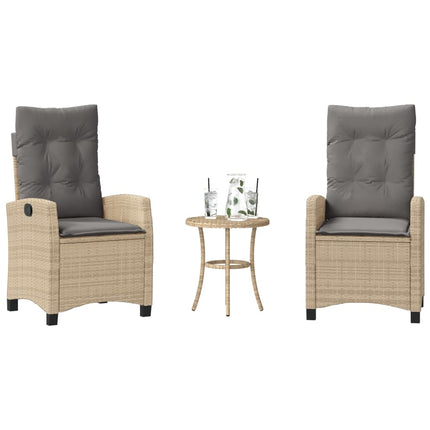 Bistrogrupp med dynor 3 delar mixbeige konstrotting