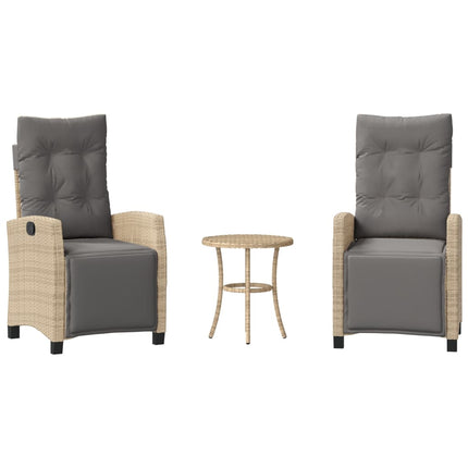 Bistrogrupp med dynor 3 delar mixbeige konstrotting