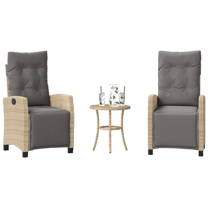 Bistrogrupp med dynor 3 delar mixbeige konstrotting