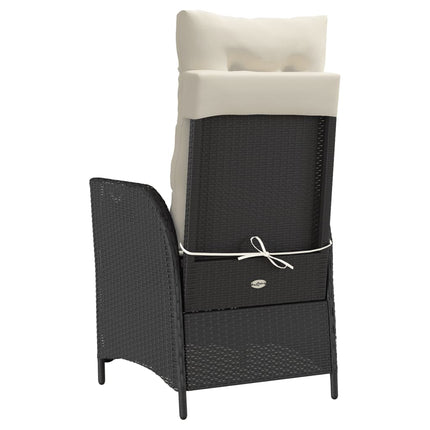 Caféset med dynor 3 delar svart konstrotting