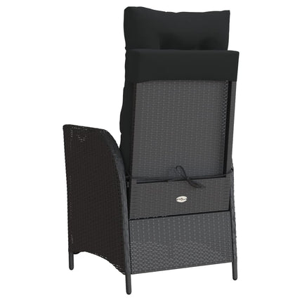 Caféset med dynor 3 delar svart konstrotting