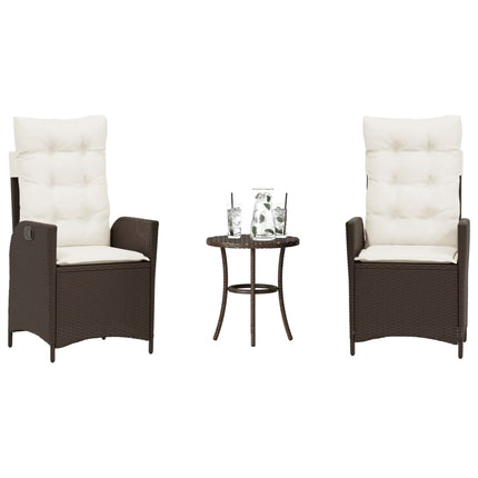 Bistrogrupp med dynor 3 delar brun konstrotting