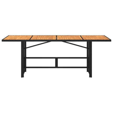 Trädgårdsbord med akaciaträ svart 190x80x74 cm konstrotting