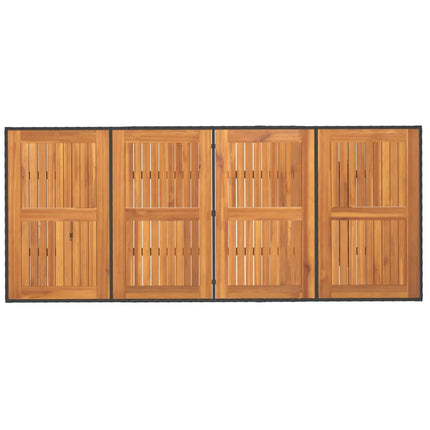 Trädgårdsbord med akaciaträ svart 190x80x74 cm konstrotting