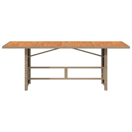 Trädgårdsbord med akaciaträ beige 190x80x74 cm konstrotting