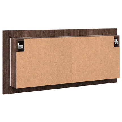 Spegelskåp med LED brun ek 100x12x45 cm