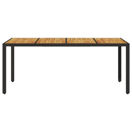 Trädgårdsbord med akaciaträ svart 190x90x75 cm konstrotting