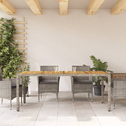 Trädgårdsbord med akaciaträ grå 190x90x75 cm konstrotting