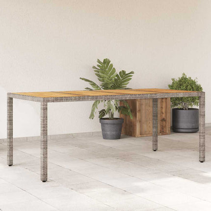 Trädgårdsbord med akaciaträ grå 190x90x75 cm konstrotting