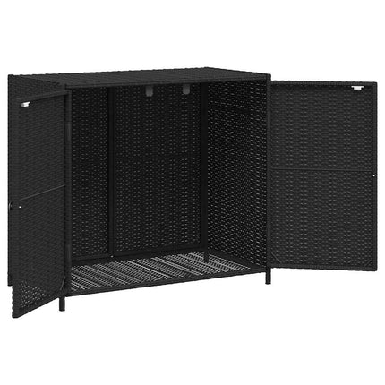 Trädgårdsskåp svart 83x45x76 cm konstrotting