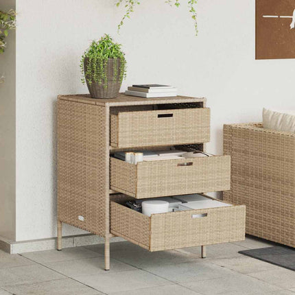 Trädgårdsskåp beige 55x59x80 cm konstrotting