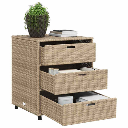 Trädgårdsskåp beige 55x59x69 cm konstrotting