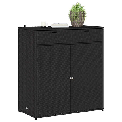 Trädgårdsskåp svart 105x55x113 cm konstrotting