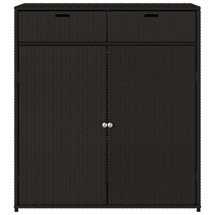 Trädgårdsskåp svart 105x55x113 cm konstrotting