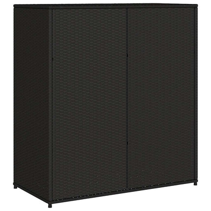Trädgårdsskåp svart 105x55x113 cm konstrotting