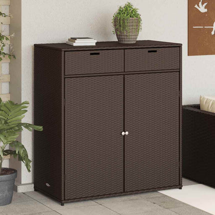 Trädgårdsskåp brun 105x55x113 cm konstrotting