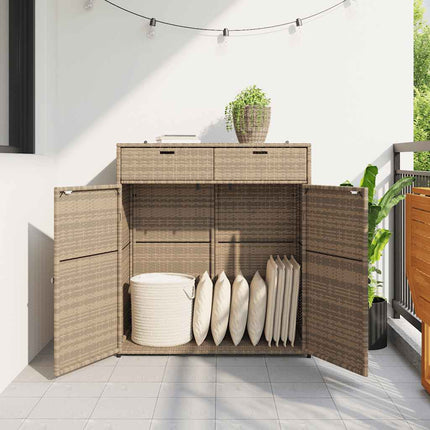 Trädgårdsskåp beige 105x55x113 cm konstrotting
