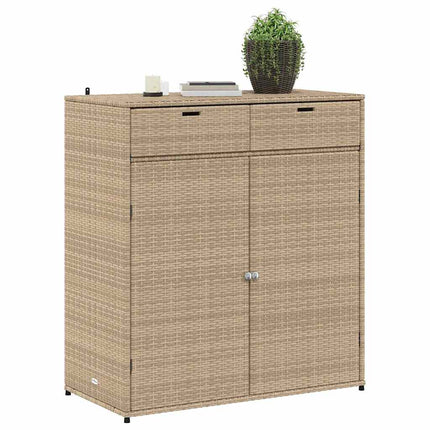 Trädgårdsskåp beige 105x55x113 cm konstrotting