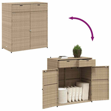 Trädgårdsskåp beige 105x55x113 cm konstrotting