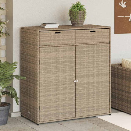 Trädgårdsskåp beige 105x55x113 cm konstrotting