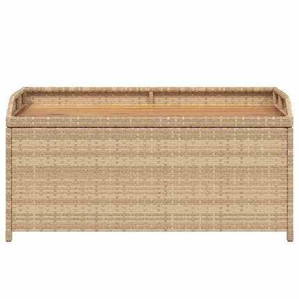 Förvaringsbänk beigemix 100x50x52 cm konstrotting massiv akacia