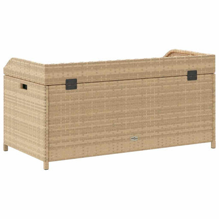 Förvaringsbänk beigemix 100x50x52 cm konstrotting massiv akacia