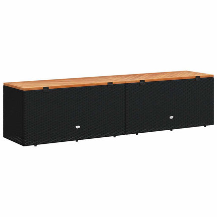 Dynbox svart 220x50x54 cm konstrotting akaciaträ