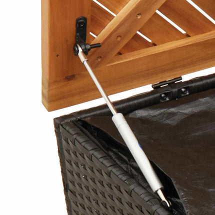 Dynbox svart 220x50x54 cm konstrotting akaciaträ