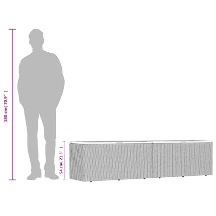 Dynbox svart 220x50x54 cm konstrotting akaciaträ
