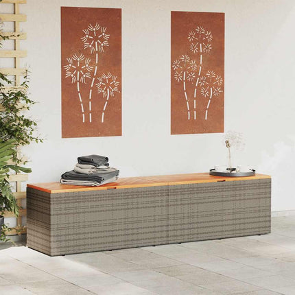 Dynbox grå 220x50x54 cm konstrotting akaciaträ