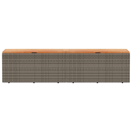 Dynbox grå 220x50x54 cm konstrotting akaciaträ
