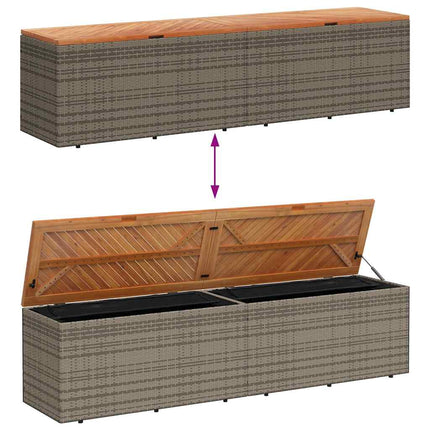 Dynbox grå 220x50x54 cm konstrotting akaciaträ