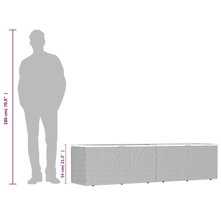 Dynbox grå 220x50x54 cm konstrotting akaciaträ