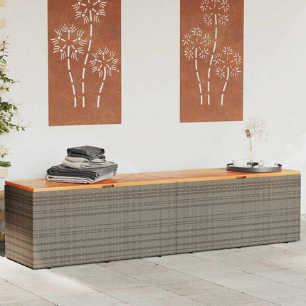 Dynbox grå 220x50x54 cm konstrotting akaciaträ