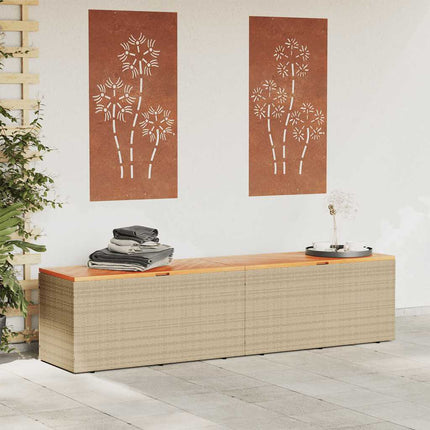 Dynbox beige 220x50x54 cm konstrotting akaciaträ