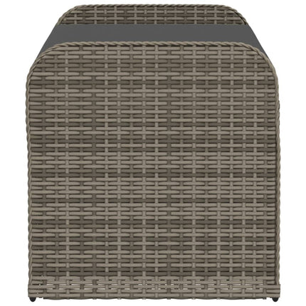 Förvaringsbänk med dyna grå 115x51x52 cm konstrotting
