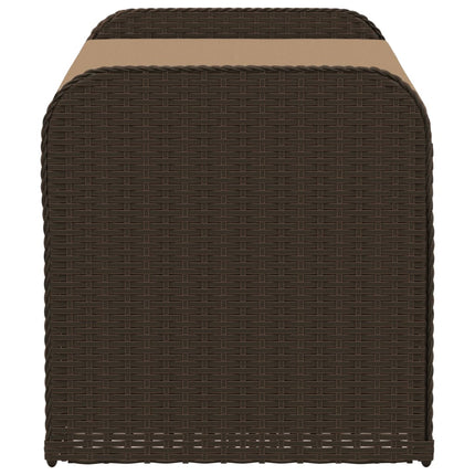 Förvaringsbänk med dyna brun 115x51x52 cm konstrotting