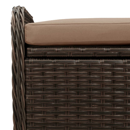 Förvaringsbänk med dyna brun 115x51x52 cm konstrotting