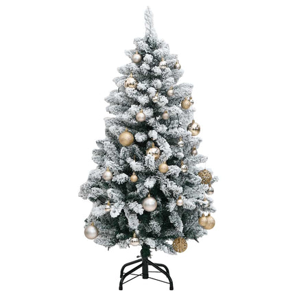 Plastgran med gångjärn 150 LEDs & kulor 120 cm