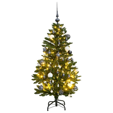 Plastgran med gångjärn 150 LEDs & kulor 120 cm