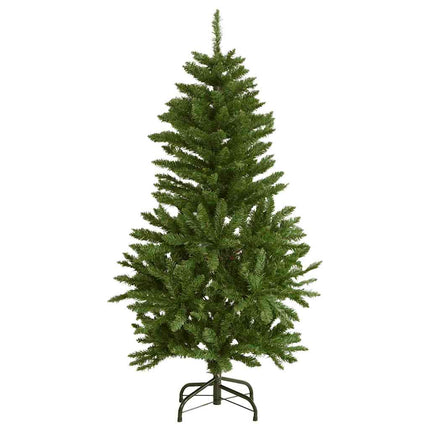 Plastgran med gångjärn 150 LEDs & kulor 120 cm
