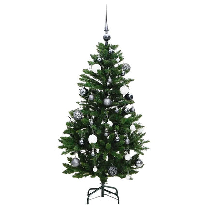 Plastgran med gångjärn 150 LEDs & kulor 150 cm