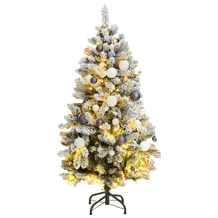 Plastgran med gångjärn 150 LEDs & kulor 120 cm