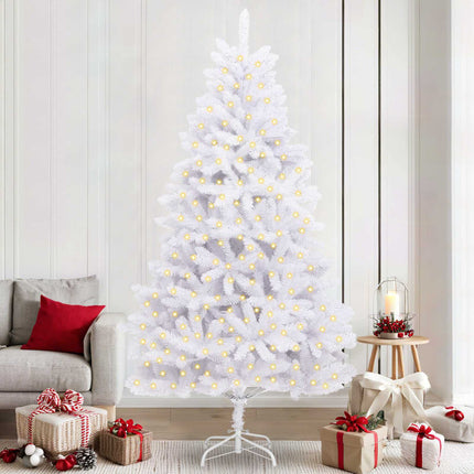 Plast Hingad Julgran Vit 240 cm PVC och stål 300 LED-lampor
