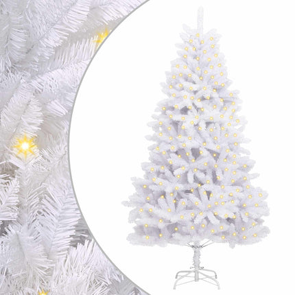 Konstgjord julgran med 300 LED-lampor Vit 270 cm PVC och metall
